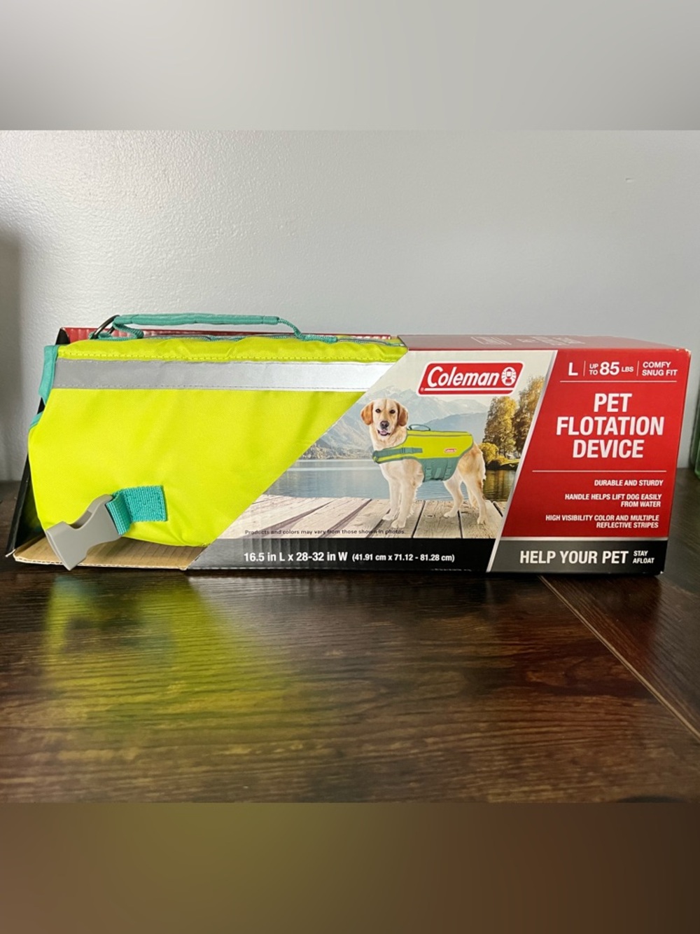 Coleman Dog Floatation Device - Neon Yellow/Teal